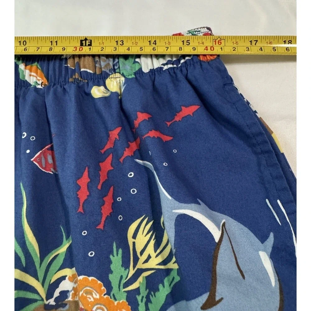 Polo Ralph Lauren Men's Shorts Large Nautical Polo Bear Sharks Fish Graphic